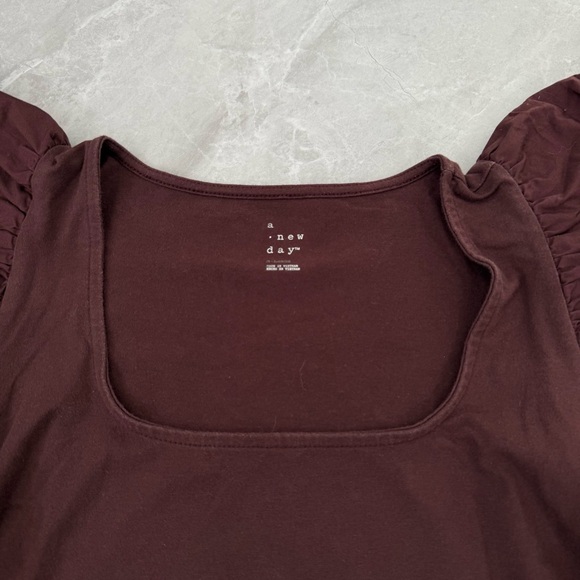 Women’s A New Day Double Flutter Short Sleeve Slim Fit Top Butterfly Ruffle XL - Picture 4 of 15